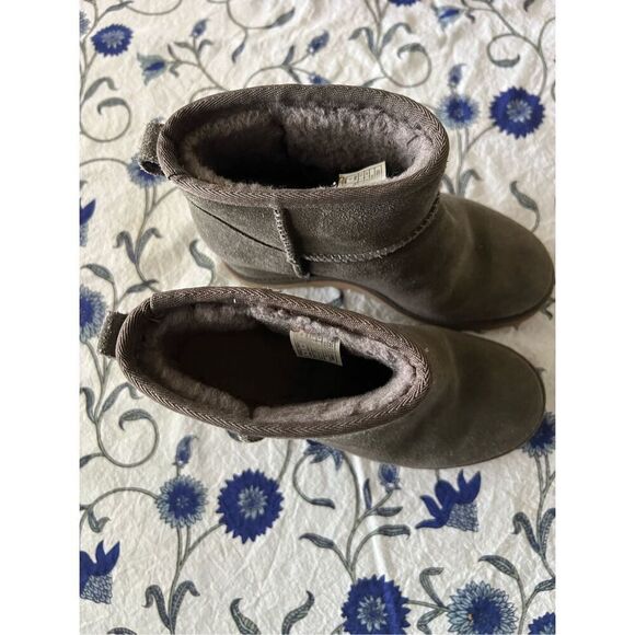 UGG Women's Classic Femme Sage Green Mini Boots Wedge size 5.5 - Picture 3 of 7